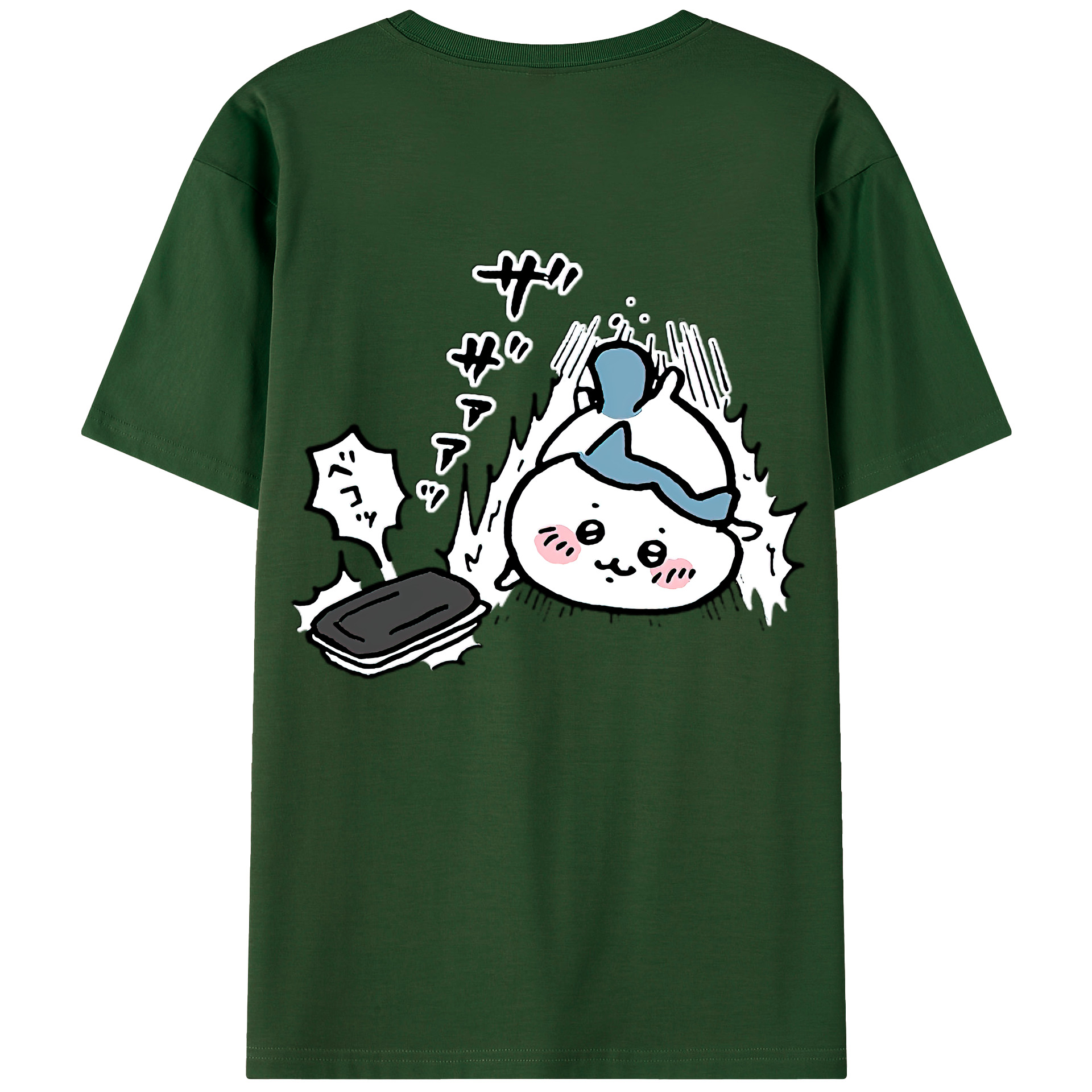 （画像用） ちいかわ ハチワレ Chii-kawa hachiware 綿100％半袖Tシャツ（背面プリント）